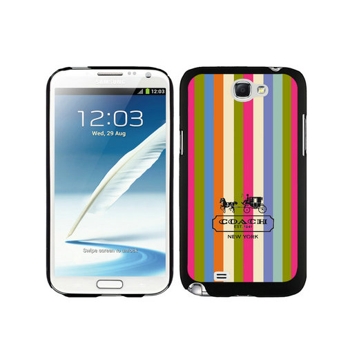 Coach Stripe Multicolor Samsung Note 2 Cases DTF - Click Image to Close